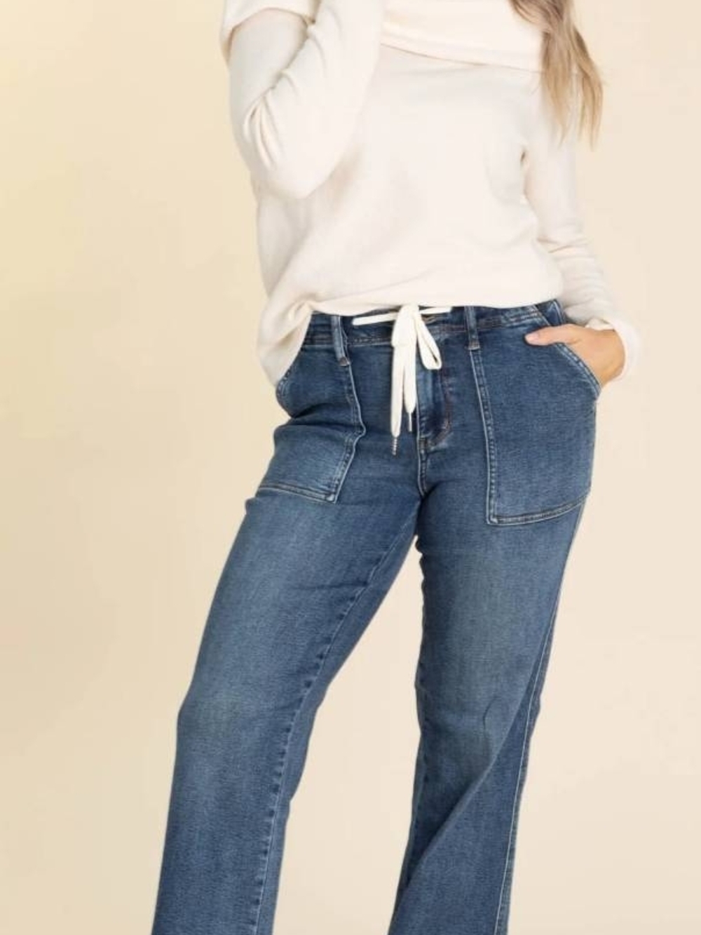 Judy Blue Filly Flair Medium Wash Wide-Leg Denim Women's Size 18W Boho-Chic